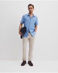 Country Road - Regular Fit Organically Grown Delave Linen Short Sleeve Shirt