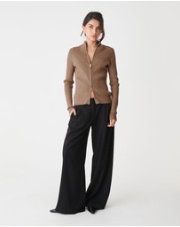Forcast - Blake Ribbed Zip Cardigan