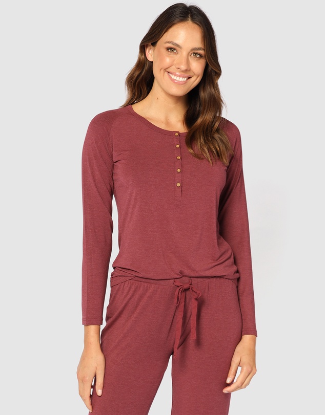 Bamboo Body - Long Sleeve Henley Top