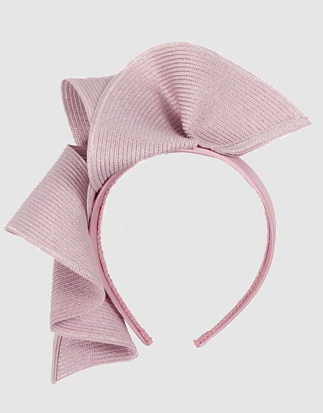 Max Alexander - Large Wavy Dusty Pink Racing Fascinator