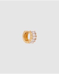FAIRLEY - White Crystal Baguette Huggies