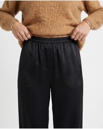 SILK MAGNOLIA - Silk Satin Elastic Pants