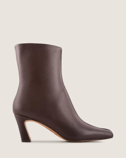 Shelly Shen - Atlas Heel Ankle Boots Brown Leather