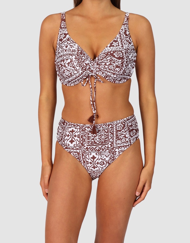 Baku Swimwear - Havana Ruched Side Mid Bikini Bottom