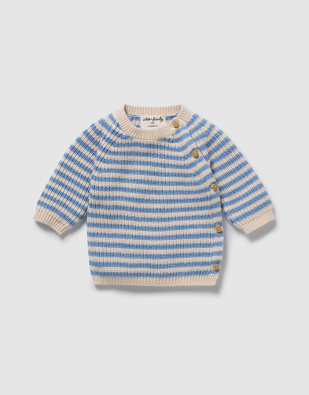 Wilson & Frenchy - Organic Knitted Stripe Kimono Cardigan - Babies