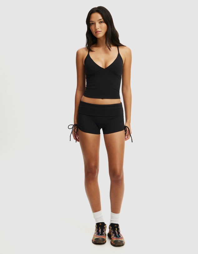 Cotton On Body Active - Ultra Soft Tie Side Roll Over Micro Shorts