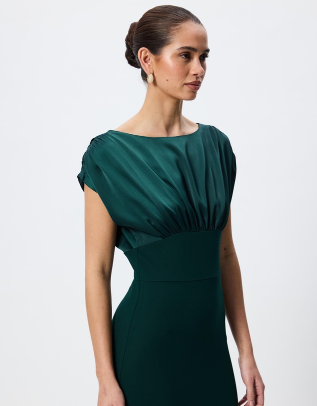 Tussah - Imogen Boat Neck Satin Maxi Dress