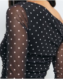 AERE - Chloe Off Shoulder Mesh Top
