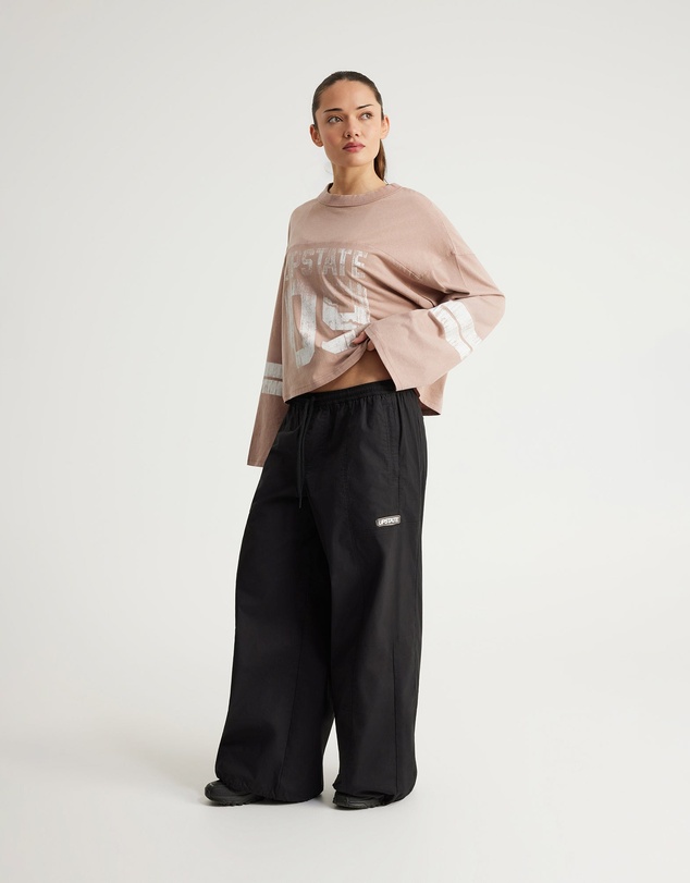 Upstate - Retro Sport LS Tee - Moccha /Snow Wash