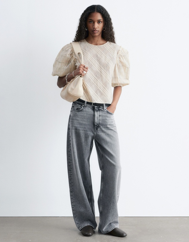 & Other Stories - Balloon-Sleeve Jacquard Blouse