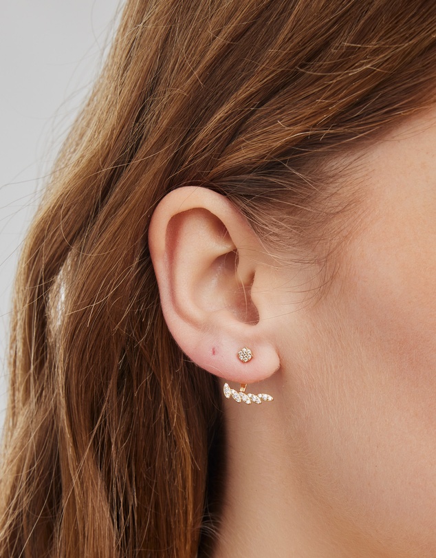 Zoe Olivia - 14K Gold Vermeil Elevate Marquise Cubic Zirconia Ear Jacket