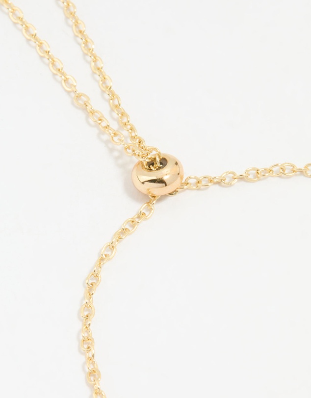 Lovisa - Gold Plated Cubic Zirconia Triple Flower Outline Toggle Bracelet