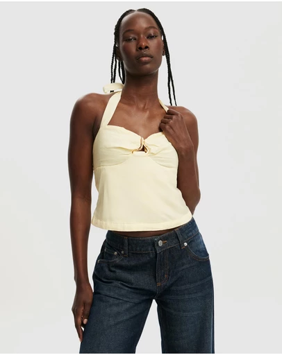Cotton On - Luxe Linen Halter Top