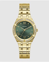 GUESS - Guess Cosmo Gold & Green Ladies Watch