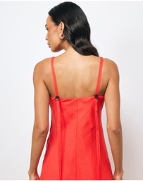 AERE - Jaida Bias Linen Slip Dress