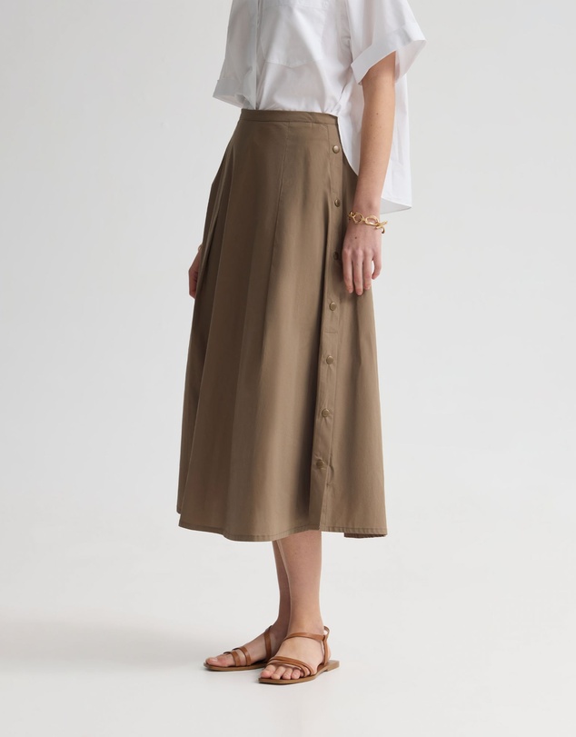 Oxford - Harlow Snap Midi Skirt