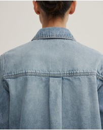 Witchery - Short Sleeve Denim Snap Shirt
