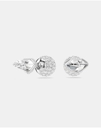 Swarovski - Lucent Stud Earrings, Pava, Ball, White, Rhodium-Plated