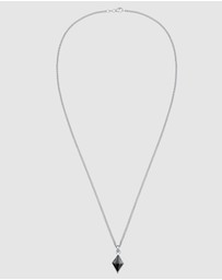 Kuzzoi - ICONIC EXCLUSIVE - Necklace Men Rhombus Pendant Geo Enamel in 925 Sterling Silver