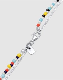 Kuzzoi - ICONIC EXCLUSIVE - Necklace Layer Flash Pendant Glass Beads in 925 Sterling Silver