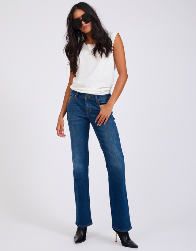 ONE TEASPOON - Alice Low Waist Bootcut Denim Jeans - Indigo Blue