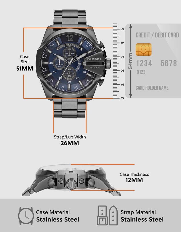 Diesel - Mega Chief Grey Chronograph Watch DZ4329