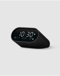 Lexon - Lexon Ray Clock Lcd Alarm Clock With Temperature / Humidity Display - Black