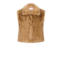City Chic - Plus size Gianna Faux Fur Vest - natural