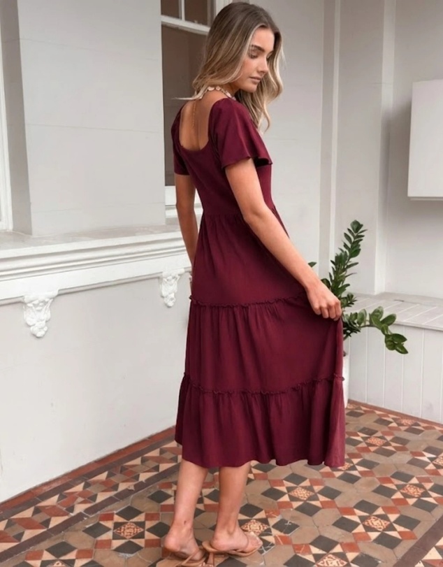 Esther & Co - Celie Dress - Bordeaux