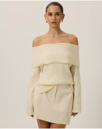 Tussah - Elena Ribbed Off The Shoulder Jumper