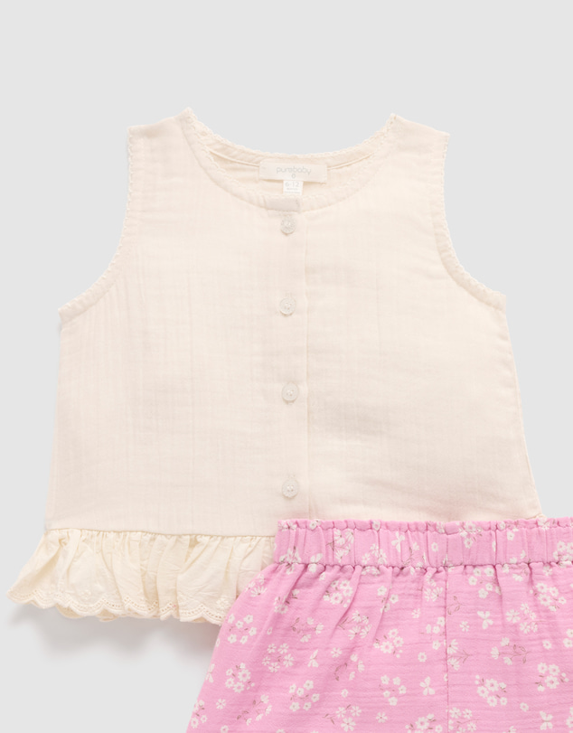 Purebaby - Floral Set-Kids-Babies