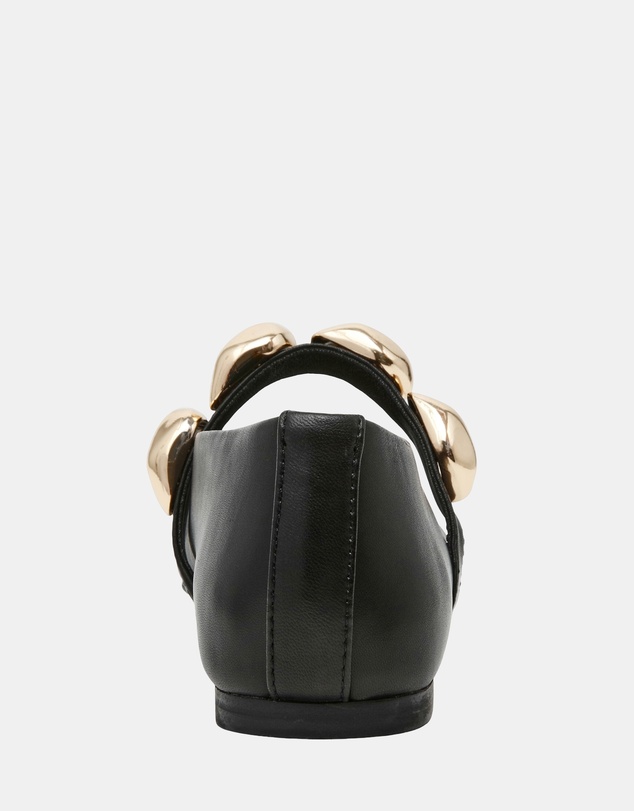 Steve Madden - Poppin Black Leather Flats