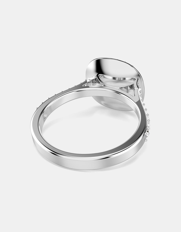 Swarovski - Una:Ring Cushion Halo Cry/Rhs