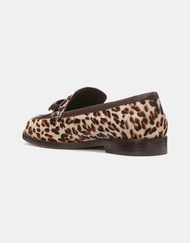 Kate Spade - Deco Bow Downtown Leopard Haircalf Loafers