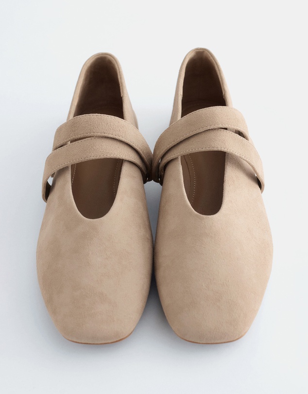& Other Stories - Cross-Strap Leather Ballet Flats