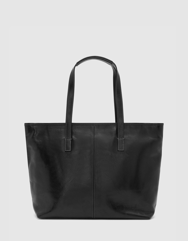 Florence - The Beatrice Black Leather Tote Work Bag