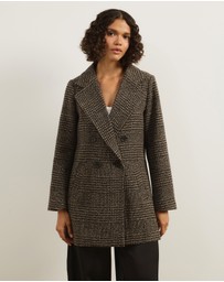 Atmos&Here - Laura Check Wool Blend Coat