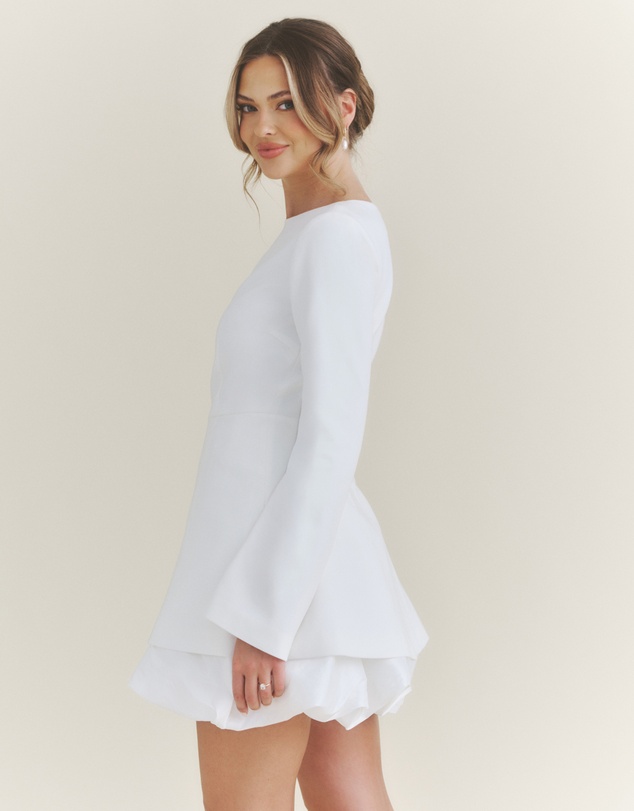 Six Stories - Isla Split Sleeve Bubble Hem Mini Dress