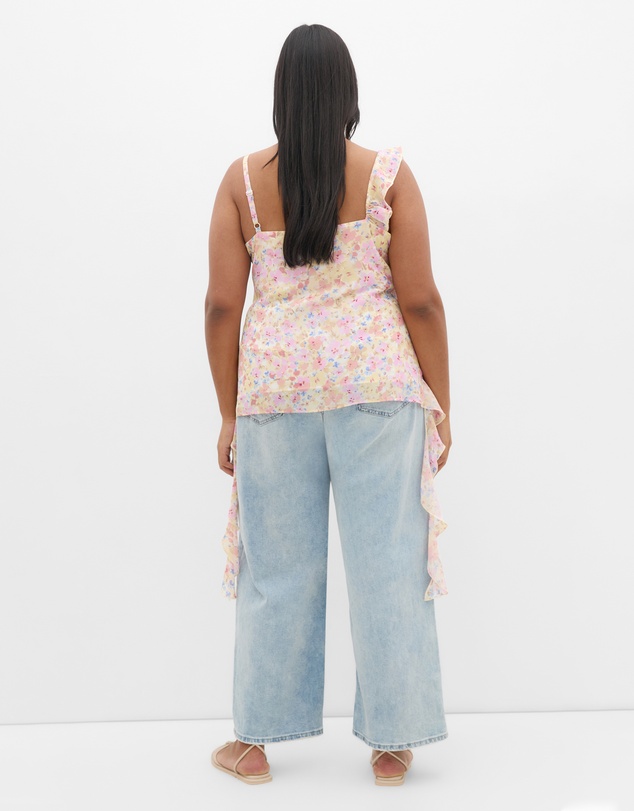City Chic - Waverly Frill Print Top