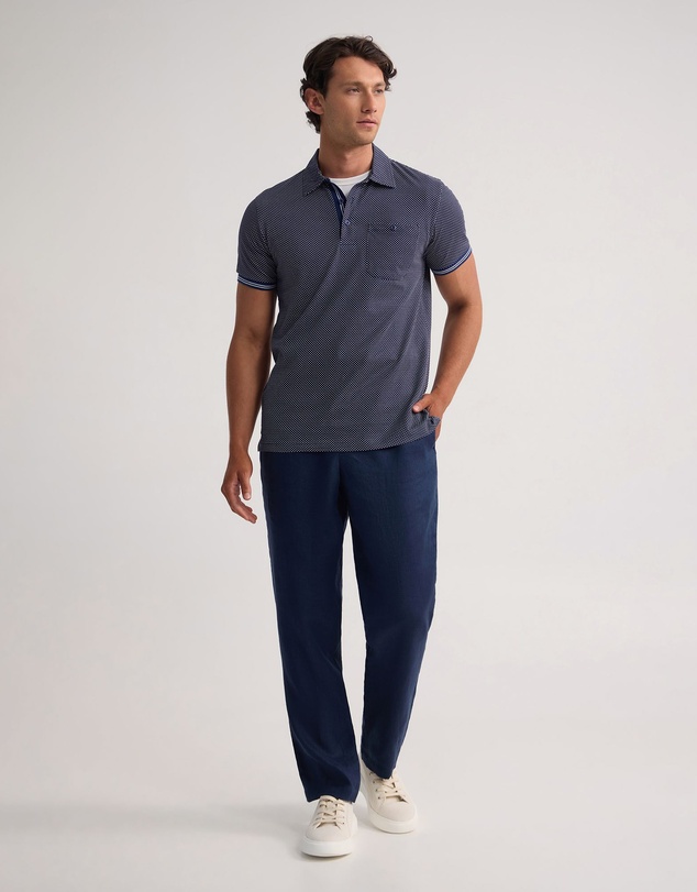 Oxford - Milo Print Jersey Polo With Pocket