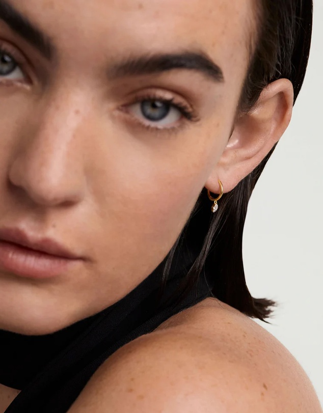 PDPAOLA - Diamonds and Gold Emi Hoop Earrings