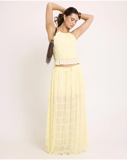 Subtitled - Alda Shirred Maxi Skirt