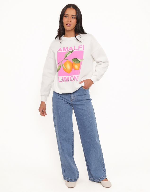 Petal & Pup - Amalfi Graphic Sweatshirt - White