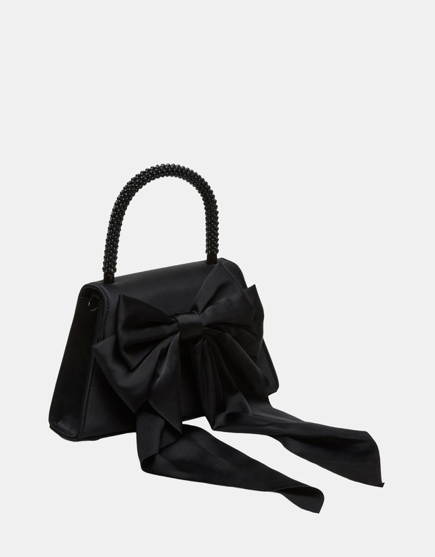 Steve Madden - BCosette Black Satin Top Handle Bag