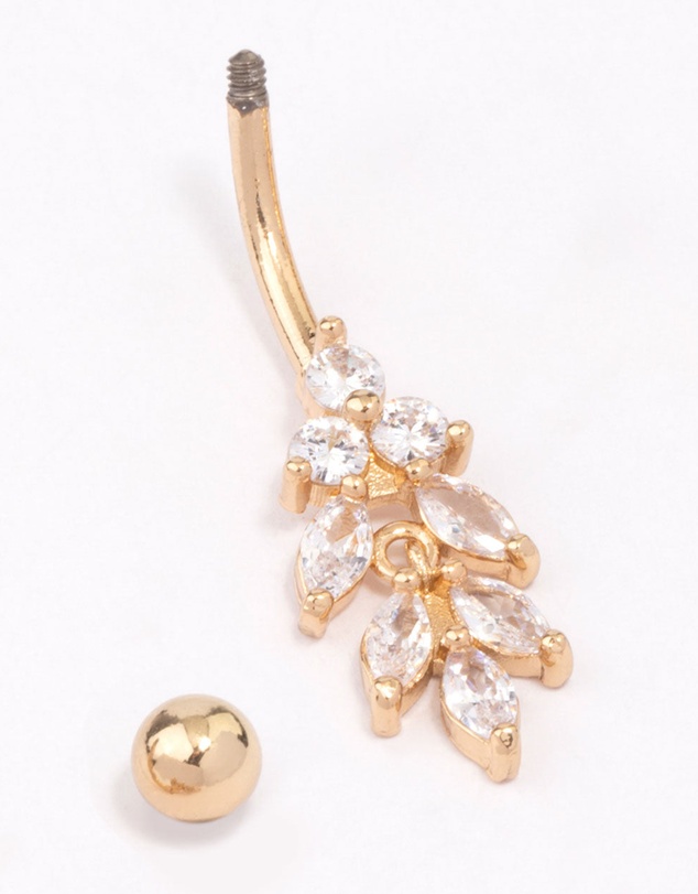 Lovisa - Gold Plated Surgical Steel Marquise Drop Belly Ring