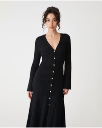 Forcast - Danica V-Neck Rib Knit Dress