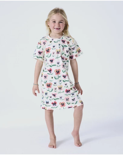 Kip&Co - Pretty Pansy Kids Organic Cotton Short Sleeve Nightie - Kids