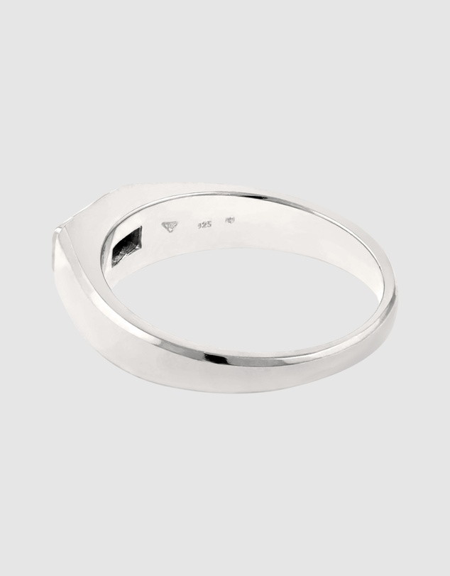 Kuzzoi - ICONIC EXCLUSIVE - Slim Signet Ring with Sapphire in 925 Sterling Silver