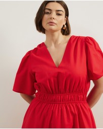 Atmos&Here Curvy - Jasmine Linen Blend Midi Dress