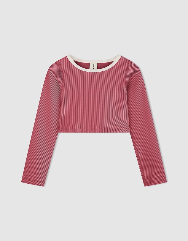 Zulu & Zephyr Mini - Mini Stripe Crop Rashie - Kids-Teens